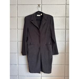 Vintage Amanda Smith Faux Suede Button Front Duster Dress size 12